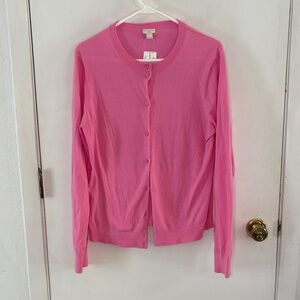 J Crew Caryn bubblegum pink cotton cardigan Size XL
